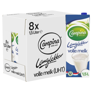 Campina Langlekker Volle Melk 8 x 1 5L