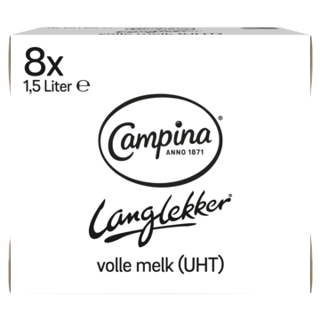 Campina Langlekker Volle Melk 8 x 1, 5L
