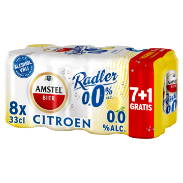 Amstel Radler 0.0 Bier Citroen Blik 7+1 x 33cl