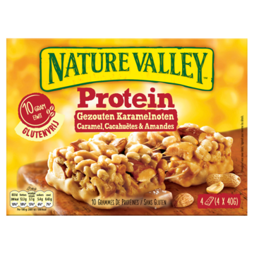 Nature Valley Protein Gezouten Karamelnoten 4 Repen 4 x 40g