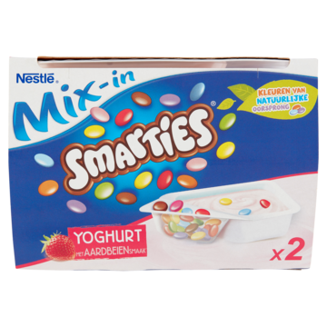 Smarties Mix-In Yoghurt met Aardbeiensmaak 2 x 120g