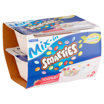 Smarties Mix-In Yoghurt met Aardbeiensmaak 2 x 120g
