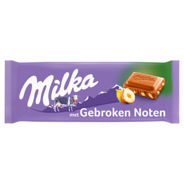 Milka Chocolade Reep met Gebroken Hazelnoten 100g