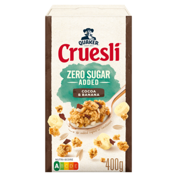 Quaker Cruesli Zero Sugar Added Cacao Banaan 400gr