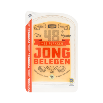 Jumbo Jong Belegen Kaas 48+ Plakken 400 g - Voordeelverpakking