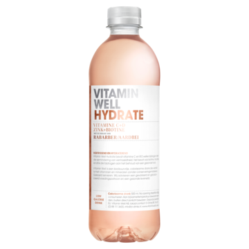 Vitamin Well Hydrate met de Smaak van Rabarber/Aardbei 500ml
