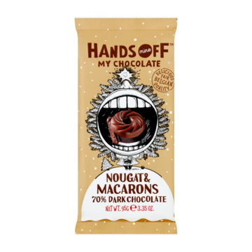 Hands Off My Chocolate Nougat & Macarons 70% Dark Chocolate 95g