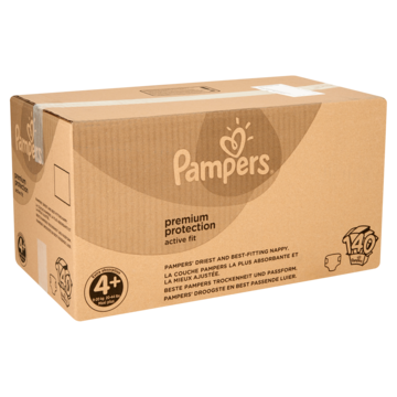 Pampers Active Fit Luiers Maat 4+ (Maxi+) 9-20 Maandbox 140 Luiers bestellen? - Baby, peuter — Jumbo Supermarkten