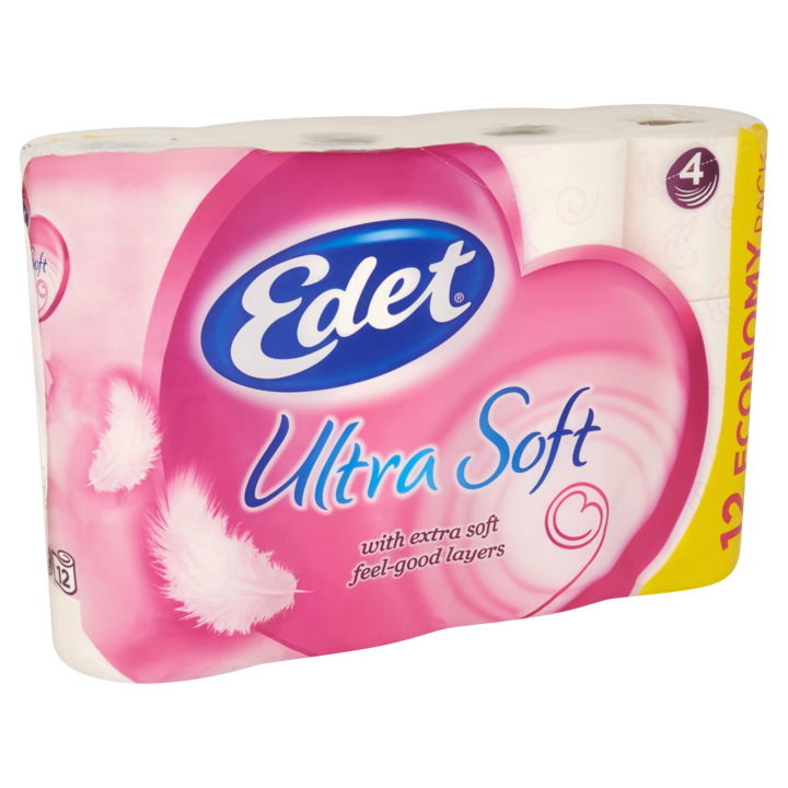 Papier toilette Edet Ultra Soft avec paille - 4 plis - 48 rouleaux