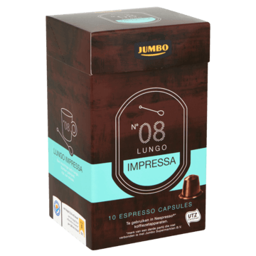 Jumbo N° 08 Lungo Impressa 10 Espresso Capsules 53g