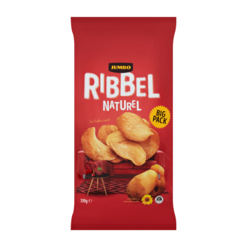 Jumbo Ribbel Naturel Chips 335g