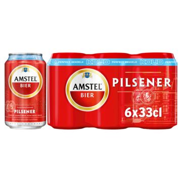 Amstel Pilsener Bier Gekoeld Blik 6 x bestellen? - Wijn, bier, sterke drank — Jumbo Supermarkten