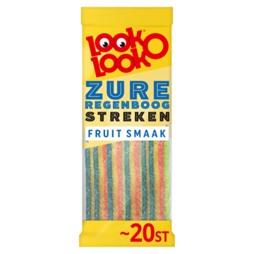 Look O Look Zure Streken Regenboog Zuur Snoep Zak 125 gram Zure matten
