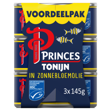 Princes Tonijn in Zonnebloemolie Voordeelpak 3x145g MSC