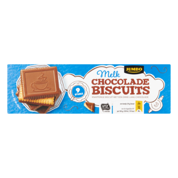 Jumbo Melkchocolade Biscuits 9 Stuks 125 G Bij huismerk kopen in de aanbieding
