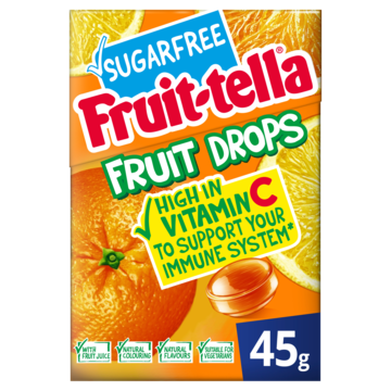 Fruittella Fruit Drops Citroen Sinaasappel 45g