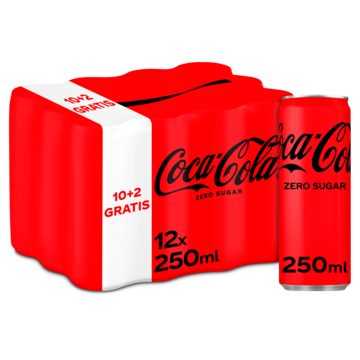 Jumbo Coca-Cola Zero Sugar 10+2 Gratis 12 x 250ml aanbieding