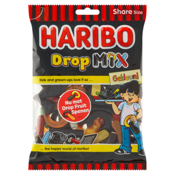 Haribo Dropmix Gekleurd, Zoetwaren Mix Met Drop, 250g