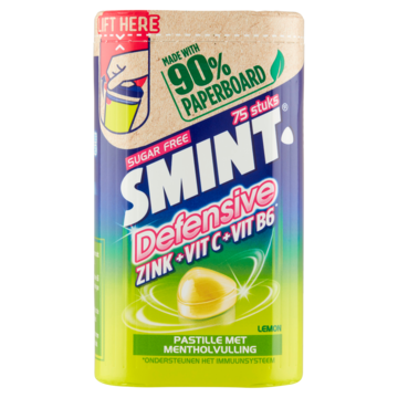 Smint Defensive Pastille met Mentholvulling Lemon Sugar Free 75 Stuks 150g