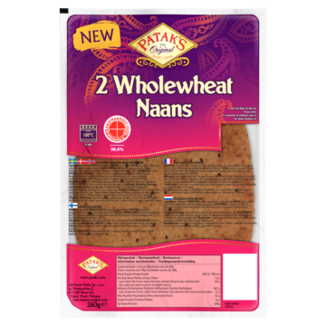PATAK'S Wholewheat Naans 2 Stuks 260g
