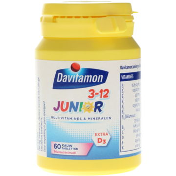 Junior 3-12 kauwvitamines framboos, 60 stuks