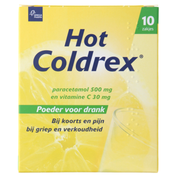 Hot Coldrex Poederzakjes voor drank met pijnstilling, 10 zakjes