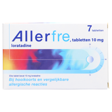 Allerfre Tabletten bij hooikoorts of allergie 10mg, 7 stuks