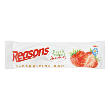Reasons Muesli Yoghurt Strawberry L-Carnitine Bar 30g
