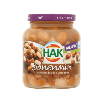 Hak Bonenmix Kapucijners, Bruine & Witte Bonen 370g