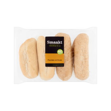 Smaakt Pistolets Wit/Bruin 4 Stuks