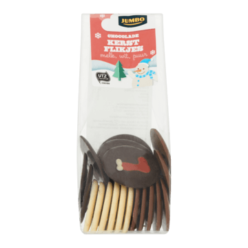 Jumbo Chocolade Kerstflikjes Melk, Wit, Puur 150g
