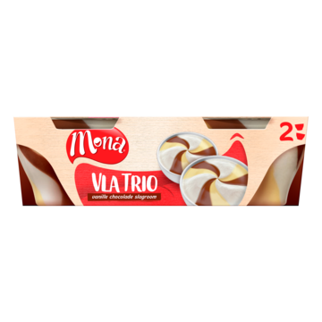Mona Vla Trio Vanille Chocolade Slagroom 2 X 135 G Bij Jumbo mona kopen in de aanbieding Mona Vla Trio Vanille Chocolade Slagroom 2 X 135 G Bij Jumbo mona kopen in de aanbieding