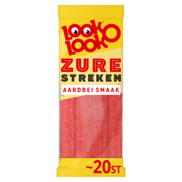 Look O Look Zure streken aardbei Zuur Snoep Zak 125 gram Zure matten