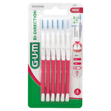 GUM® Bi-Direction Brushes 1,2 mm 6 Stuks
