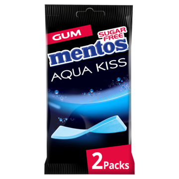 Mentos Aqua Kiss Kauwgom mint Suikervrij 2 Pakjes 14 stuks