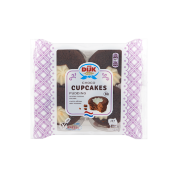 Van Dijk Choco Cupcakes Pudding 8 Stuks 280g