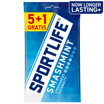 Sportlife Sugar Free Gums Smashmint 5 1 Gratis 6 x 18g