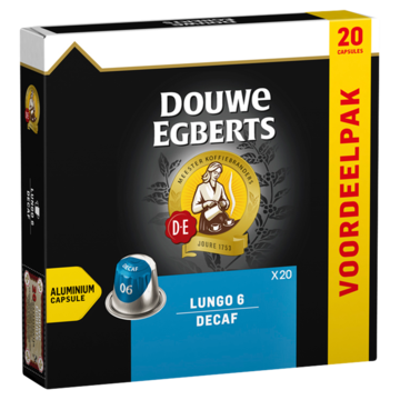 Douwe Egberts Lungo Decaf Koffiecups Voordeelpak 20 Stuks