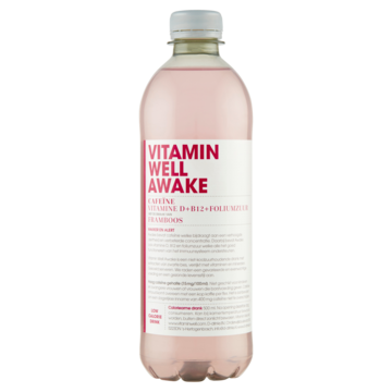 Vitamin Well Awake Cafeïne Vitamine D + B12 + Foliumzuur met de Smaak van Framboos 500ml