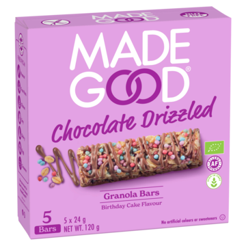 Made Good Chocolate Drizzled Granola Bars Birthday Cake Flavour 5 x 24g