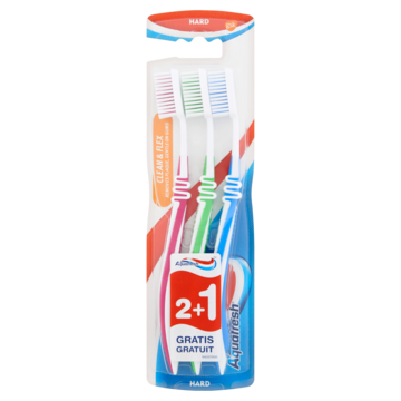 Aquafresh Clean & Flex Hard Tandenborstel 2+1 Gratis