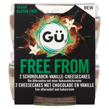 Gü Free from Gluten Cheesecakes met Chocolade en Vanille 2 x 82g
