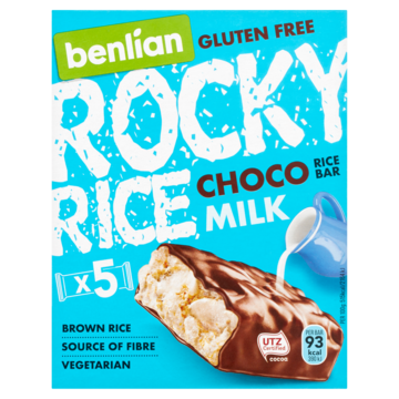 Benlian Food Gluten Free Rocky Rice Choco Milk Bar 5 x 18g
