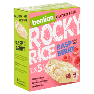 Benlian Food Gluten Free Rocky Rice Raspberry Bar 5 x 18g