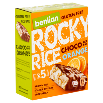 Benlian Food Gluten Free Rocky Rice Choco Orange Bar 5 x 18g