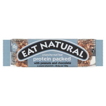 Eat Natural Crunchy Nut Bar Protein Packed met Pindaapos s en Chocolade 45g
