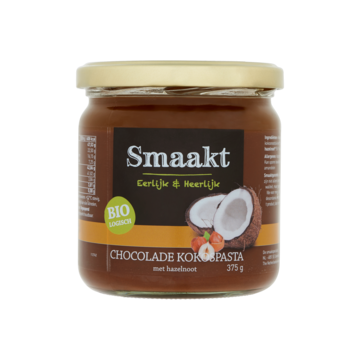 Smaakt Biologisch Chocolade Kokospasta met Hazelnoot 375g