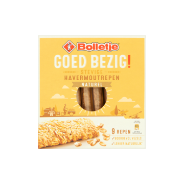 Bolletje Goed Bezig Stevige Havermoutrepen Naturel 9 Stuks 210 G Bij bolletje kopen in de aanbieding