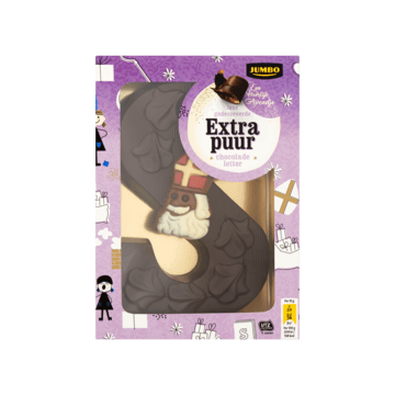 Jumbo Luxe Gedecoreerde Extra Puur Chocolade Letter 200g