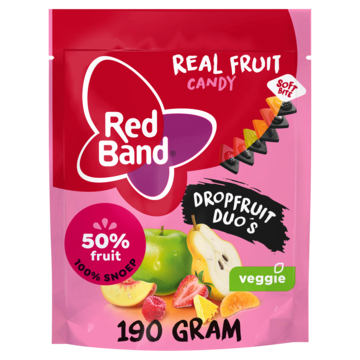 Red Band Real Fruit Candy Dropfruit Duo's 190g